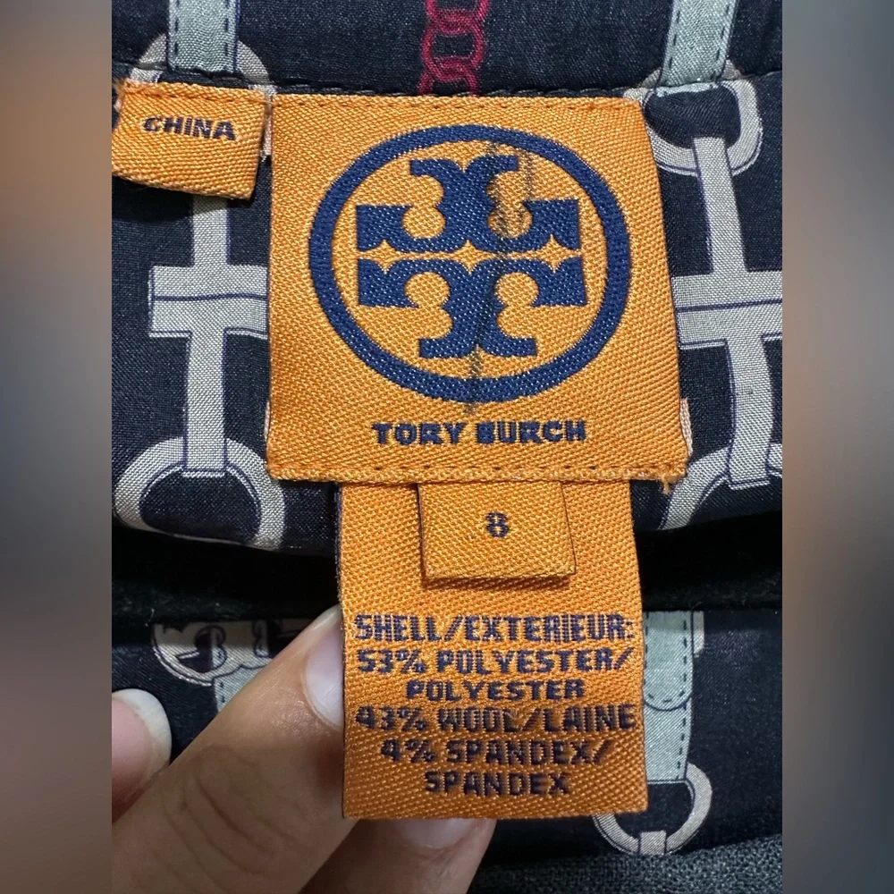 Tory Burch Gray Sleeveless Dress with Gold Buttons